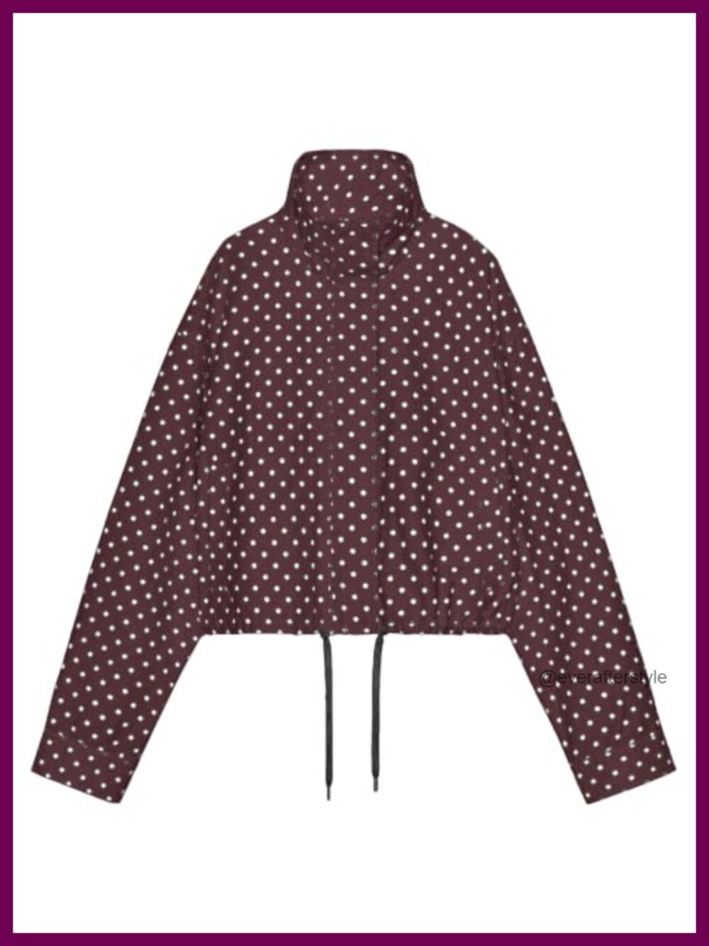 Women Lightweight Polka Dot Cropped Bomber Jacket Zip Up Casual Coat